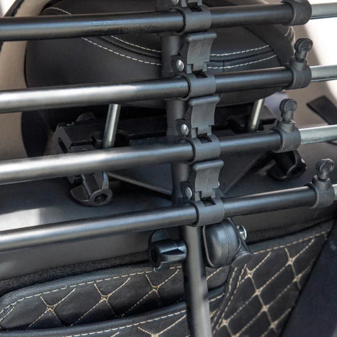 Rootz Divider - Dog Car Divider - Dog Car Partition - Height and Width Adjustable - Steel + ABS - Black - 85-140W x 40-50H cm