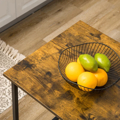 Rootz Bartisch – Klappbarer Bartisch mit 3 Ablagen – Industriedesign – Braun – 120 cm x 76 cm x 91,4 cm