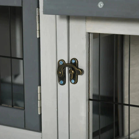 Rootz Kleindierhok - Konijnenhok - Dierenhok - Dierenkooien - Caviahok - Grijs - 154,5 x 52,5 x 68,5 cm