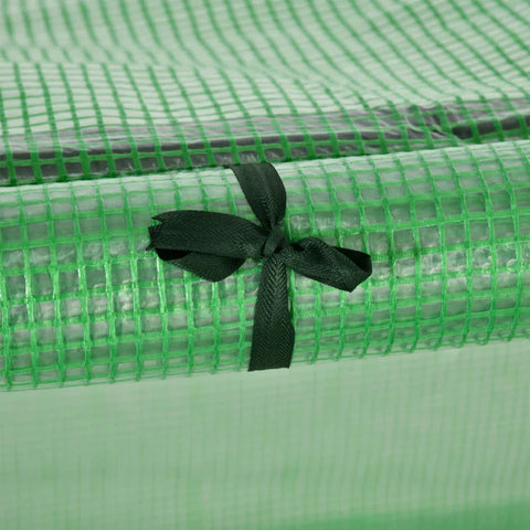 Rootz Foil Greenhouse - Three Roll Up Doors - Heavy Duty - Tarpaulin - Steel Frame - Green - 2.95 x 1 x 0.8m