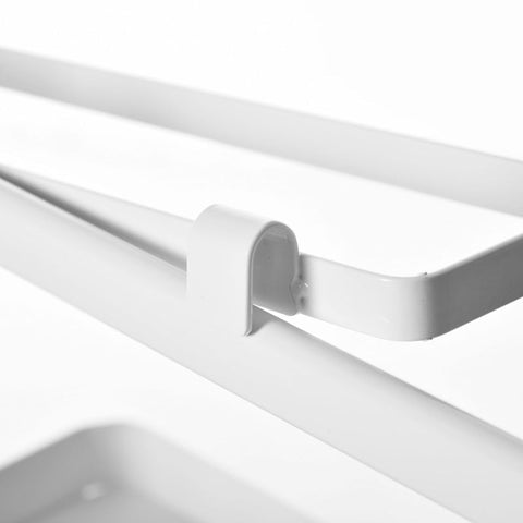 Rootz Kitchen Cabinets - Knife Holder Hook - Rustproof - Clamp Design - Kitchen Roll Holder - Metal Frame - White - 56L x 16.5W x 61-94H cm
