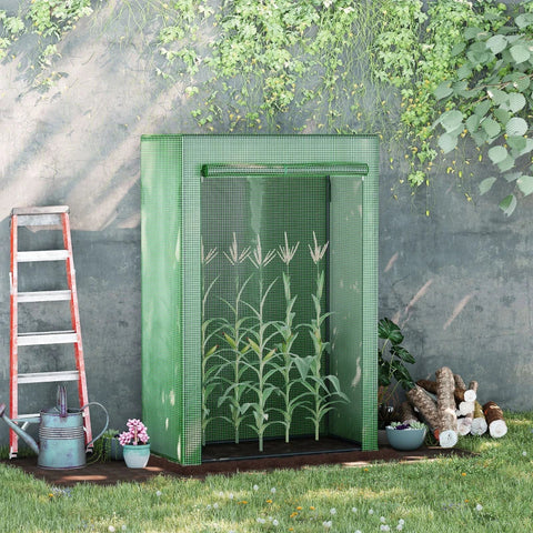 Rootz Greenhouse - Tomato House - Cold Frame with Rolling Door - Steel - Plastic - Green - 100x50x150cm