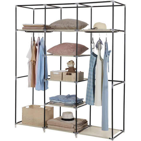 Rootz Wardrobe XXL - Wardrobe - Foldable Wardrobe - Beige - 150 x 175 x 45 cm (WxH x D)