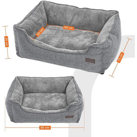 Rootz Deluxe Dog Bed - Washable Dog Bed - Removable Cover - Dog Beds - 90 x 75 x 25 cm