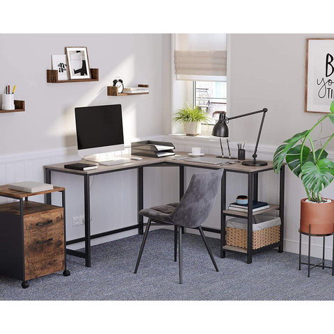 Rootz Desk - Work table - Office table - Desks - Grey/Black - 138 x 138 x 75 cm