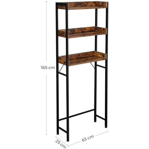 Rootz Bathroom cabinet - WC Cabinet - Storage rack - Bathroom furniture - Bathroom rack - Industrial - 63 x 25 x 165 cm