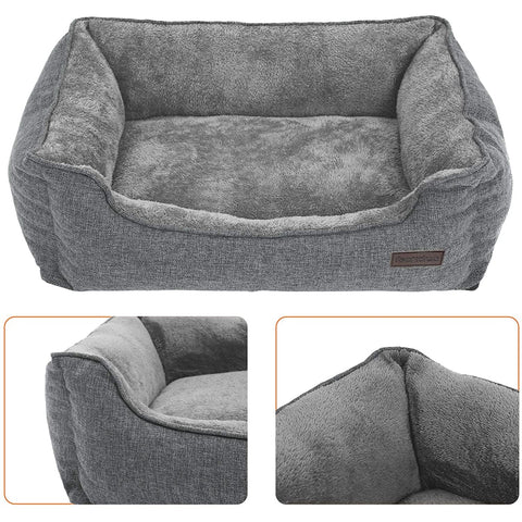 Rootz Deluxe Dog Bed - Washable Dog Bed - Removable Cover - Dog Beds - 90 x 75 x 25 cm