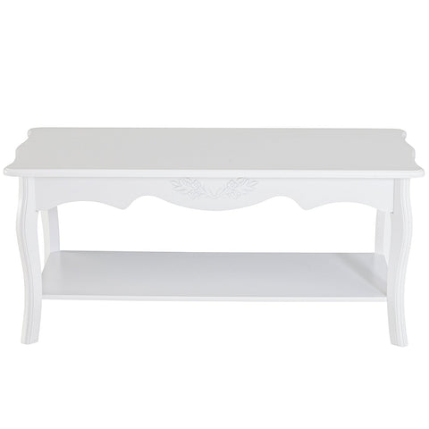 Rootz Couchtisch - Couchtisch - Beistelltisch - Stauraum - Holz - Weiß - Rechteckig - 94 x 44 x 43 cm