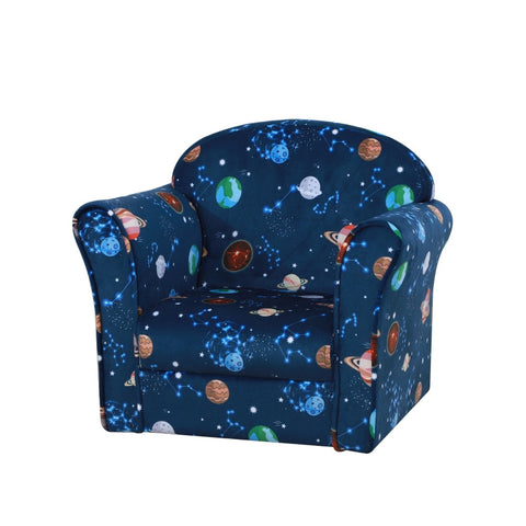 Rootz Kids Sofa - Children's Armchair - Children's Sofa - Children's Sofa, Mini Sofa - Polyester - Blue - 50 x 39 x 44 cm
