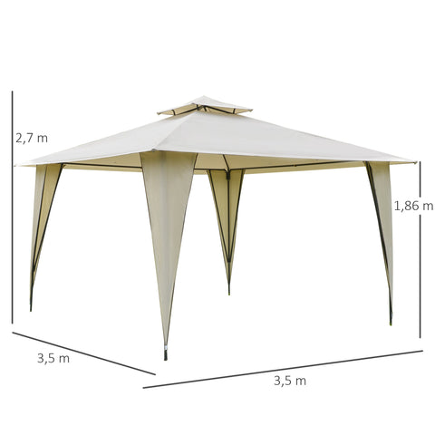 Rootz Garden pavilion - Party tent - Sun protection - Polyester - Beige - 3.5 x 3.5 x 2.7 m