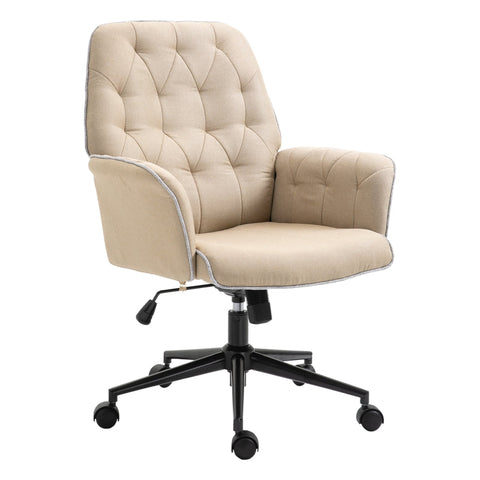 Rootz Office Chair - Swivel Chair - Home Office Chair - Desk Chair - Computer Chair - Work Chair - Beige - 66 x 69 x 89.5-97 cm
