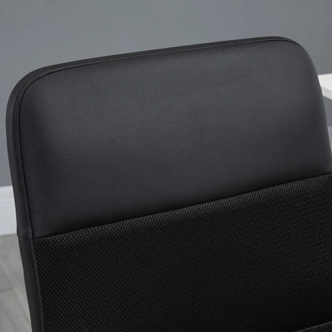 Rootz Bürostuhl – Schreibtischstuhl – höhenverstellbar – Drehstuhl – PVC + Netzbezug – Schwarz – 60 x 64 x 99–107 cm