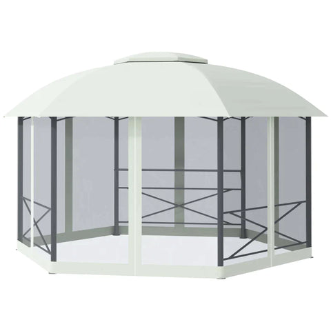 Rootz Gazebo - Party Tent - Garden Gazebo - Party Gazebo - Steel/Polyester - Grey - 4L x 4.7W x 2.8H m