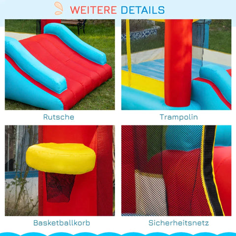 Rootz Bouncy Castle - Blower Bouncy Castle - Play Castle - Slide Playhouse Inflatable - Large Bouncy Castle - Colorful - 366 X 274 X 183 Cm