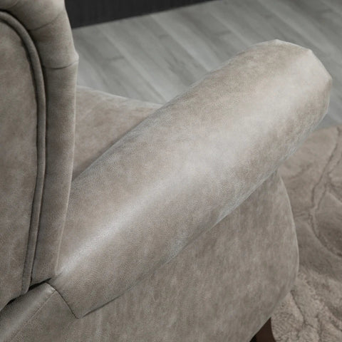 Rootz Recliner Chair With Footrest - Adjustable Backrest - Relax Chair - PU Leather - 150° Tilt - Gray - 90 cm x 95 cm x 107 cm