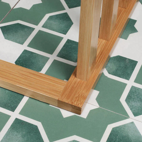 Rootz Handdoekrek - Handdoekstandaard - Gemaakt Van Bamboe - 3 Delig Ontwerp - 3 Handdoekrekken - Naturel + Wit - 48cm x 25,8cm x 94cm