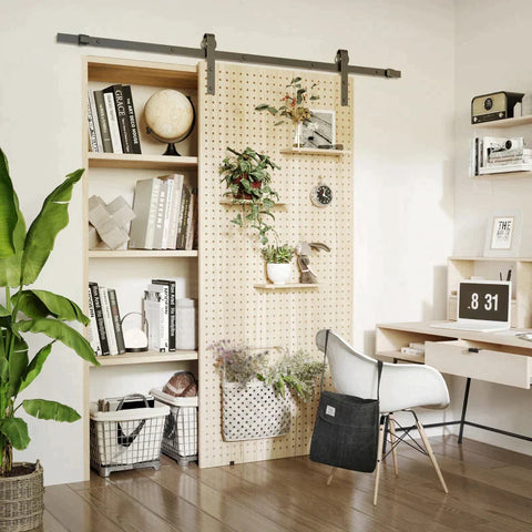 Rootz Sliding Door Fitting Set - Space-saving - Quiet - Universal - Black - 200 cm x 40 cm x 0.6 cm