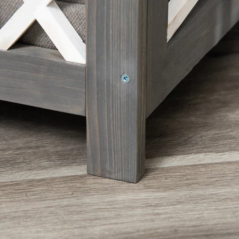 Rootz Pet Bed - Dog Sofa - Raised Pet Sofa - With Cushion - Cat Sofa - Dog Bed - Dog Sleeping Place - Grey - 80 x 55 x 23 cm