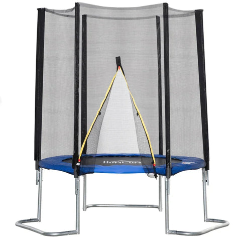 Rootz Trampoline - Garden Trampoline - Robust Jumping Mat - With Safety Net - Edge Cover Padded - Up To 100 Kg - Steel - Black/Blue - 223L x 223W x 230H cm