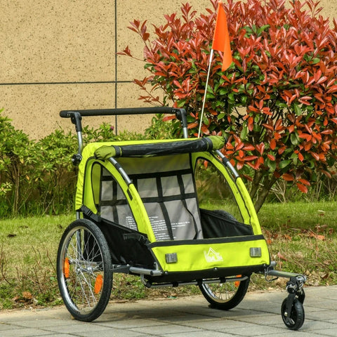 Rootz Bike Trailer - Children's Trailer - Child Bike Trailer - Foldable Bike Trailer - Child Transport Carrier - Green/Black - 160 x 84 x 106 cm