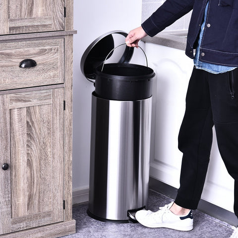 Rootz Prullenbak - Pedaalemmer - 20/30 L - Binnenemmer - Soft Close - RVS - Zilver