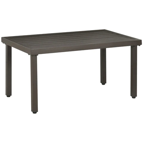 Rootz Garden Table - Side Table - Steel Frame - Metal Top - Brown - 91 x 51 x 46 cm
