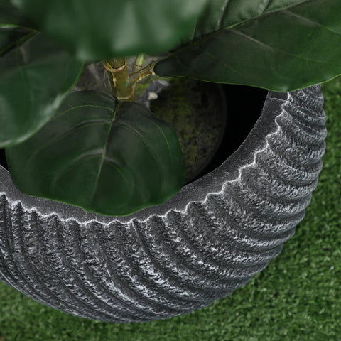 Rootz Set van 2 plantenbakken voor binnen en buiten - weerbestendig - modern design - grijs - 33 cm x 33 cm x 28 cm