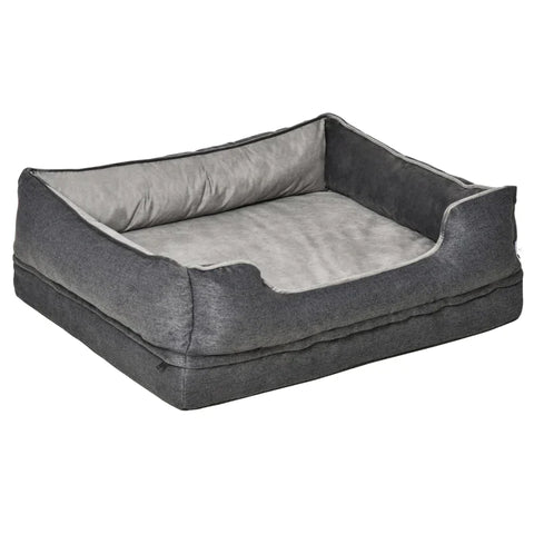 Rootz Hondenbed - Luxe Hondenbed - Hondenkussen - Hondenmatras - Dierenbed - Hoes Afneembaar en Wasbaar - Polyester - Grijs - 75 x 60 x 20 cm