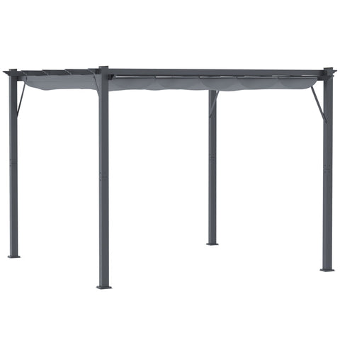 Rootz Pergola - Pergola With Sliding Roof - Aluminum - Polyester - Garden - Terrace - Balcony -  Charcoal Gray - Dark Grey - 300 x 300 x 223 cm