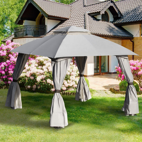 Rootz Pavilion - Party tent - Steel/Polyester - - Double roof - Light gray - 3 x 3 x 2.8 m