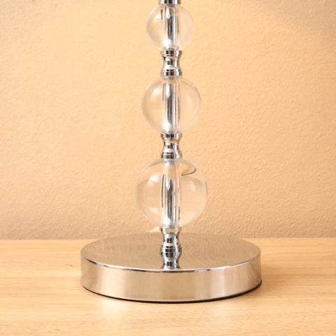 Rootz Tischlampe - Nachttischlampe - Tischlampe mit Stoffschirm - Schreibtischlampe - Moderner Stil - Schlafzimmer - Wohnzimmer - E27-Fassung - Acrylmetall - Grau - Ø24 x 54H cm