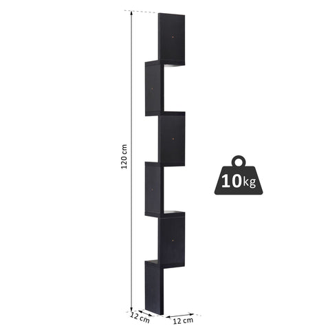 Rootz Bookcase - Wall Shelf - MDF - Hanging Shelf - Black