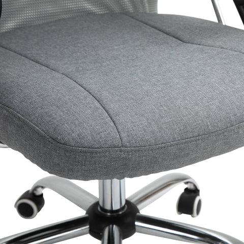 Rootz Office Chair - Gaming Chair - Game Chair - Ergonomic - Rotatable - Adjustable - 58.5 x 66 x 115-124 cm - Gray - Linen