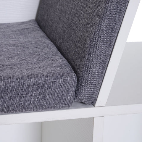 Rootz Boekenkast - Zitkast - Spaanplaat - 6 Secties - Leeshoek - Wit/Grijs