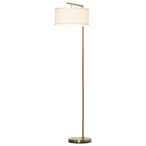 Rootz Floor lamp - Steel/Linen - Classic - Gold/White - 47 x 37 x 153 cm