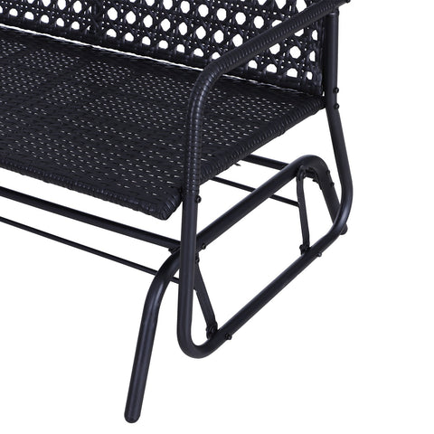Rootz Swing - Garden Swing - Garden Bench - Polyrattan - 2-Seater - Black - 120 x 76 x 90 cm