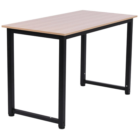 Rootz Desk - Computer table - Office table - Rectangular - 120 x 60 x 76 cm - Natural - Black - Metal - MDF