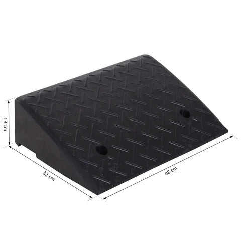 Rootz Curb Ramp - Ramp - 2 Piece Rubber Ramp - Threshold Ramp For Car - Black - L48 x W32 x H13 cm