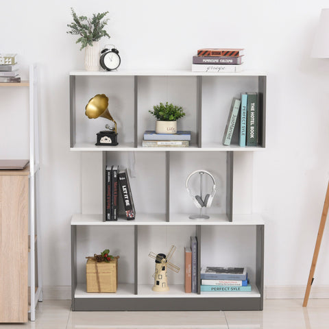 Rootz Bookcase - Book wall - MDF - Office shelf - Archive shelf - Gray / White