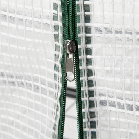 Rootz Greenhouse - Plant House - Greenhouse Shelves - Weather Resistant - Roll Up Door - White + Black - 70cm x 50cm x 160cm