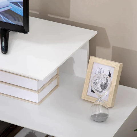 Rootz TV Cabinet - TV Bench - TV Stand - With 4 Shelves - Cable Management Holes - TVs Up To 32"-55" - White - 120 cm x 40 cm x 60 cm
