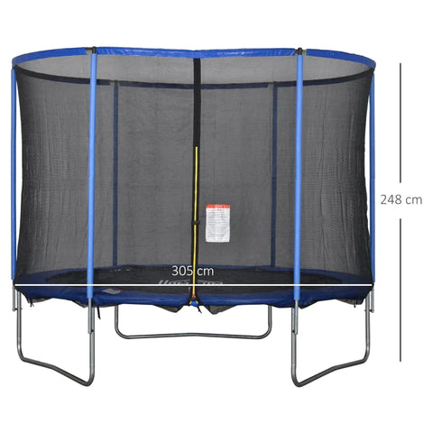 Rootz Trampolin – Trampolin mit Sicherheitsnetz – Gartentrampolin für drinnen und draußen – Trampolin für Kinder und Erwachsene – Blau/Schwarz – Ø305 x 248 H cm