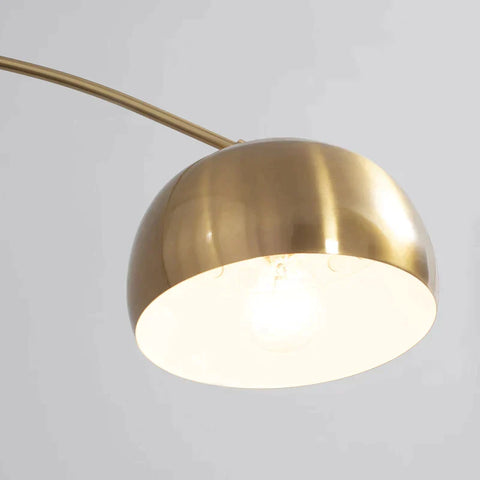 Rootz Arc Lamp - Floor Lamp With Gold-plated Lampshade - E27 Socket Shade - Metal - Black + Gold - 30 x 100 x 167 cm