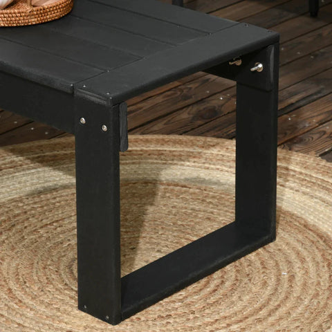 Rootz Side Table - Garden Table - Rectangular - Industrial Design - Striking Wood Look - Black - 95 x 42 x 40 cm