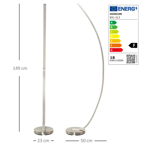 Rootz LED Floor Lamp - Floor Lamp - Standing LED Light - LED Lamp - Aluminum - 50 x 23 x 149 cm