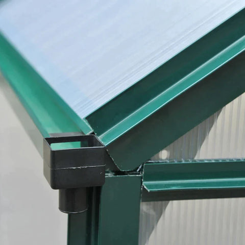 Rootz Greenhouse - Walk-in Mini Greenhouse - Met Dakraam - Schuifdeur - Aluminium/PC Board - Groen/Transparant - 190 x 192 x 201cm
