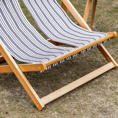 Rootz Lounge Chair – 2-Personen-Sonnenliege – klappbarer Lounge-Sessel – bis zu 200 kg – Pappel – Oxford – Teak/Grau/Weiß – 108 x 105 x 85 cm
