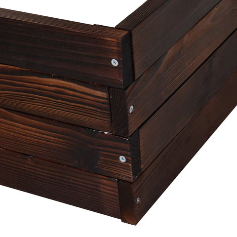 Rootz Raised Bed - Plant Box - Vegetable Bed - Herb Bed - Solid Wood - Dark Brown - 60 x 60 x 23 cm