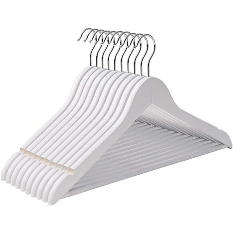 Rootz Kleiderbügel aus Ahornholz 10 Stück – Kleiderbügel – drehbar – Schwarz – 44,5 x 1,2 x 23 cm (LxBxH)