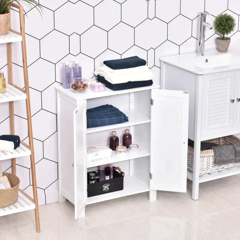 Rootz Cabinet - Bathroom Cabinet - Bathroom Shelf - Standing Cabinet - White - 60 x 30 x 80 cm